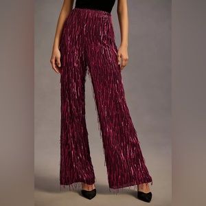 Anthropologie pink sequin pants size 4